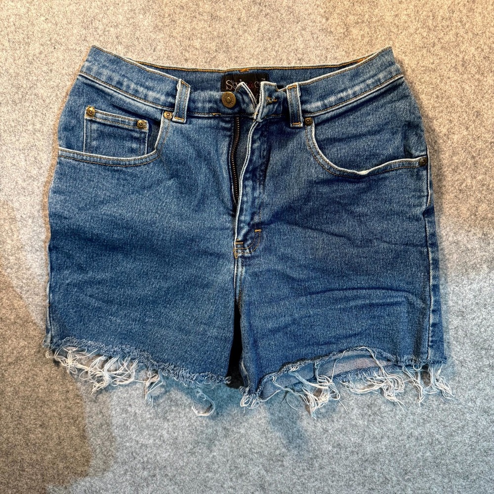 Style & Co. Denim Shorts‎ Women 4 Blue Cotton Custom Painted Gig Em TAMU Raw Hem